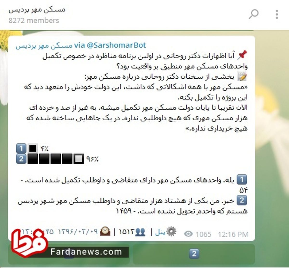 ۹۶ درصد متقاضیان مسکن مهر پردیس، اظهارات روحانی را رد کردند +عکس