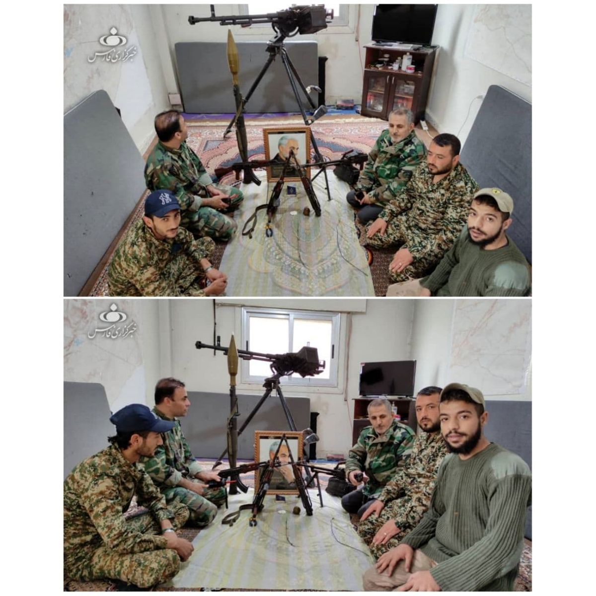 سفره هفت‌سین مدافعان حرم در سوریه هنگام تحویل سال ۱۴۰۰