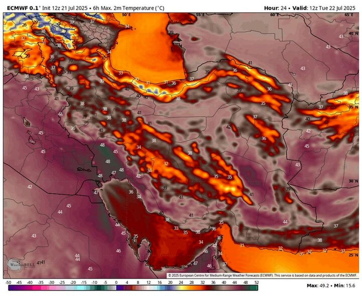 رکورد گرمای تابستان شکسته شد/  ورود گرد و غبار عراق به ایران
