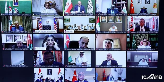 در نشست فوق‌العاده وبیناری رؤسای مجالس اسلامی /ضرورت خاتمه فوری به جنایات جنگی و ضدبشری اسرائیل علیه فلسطین