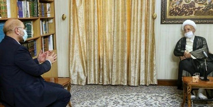 رئیس مجلس با آیت‌الله مکارم شیرازی دیدار کرد