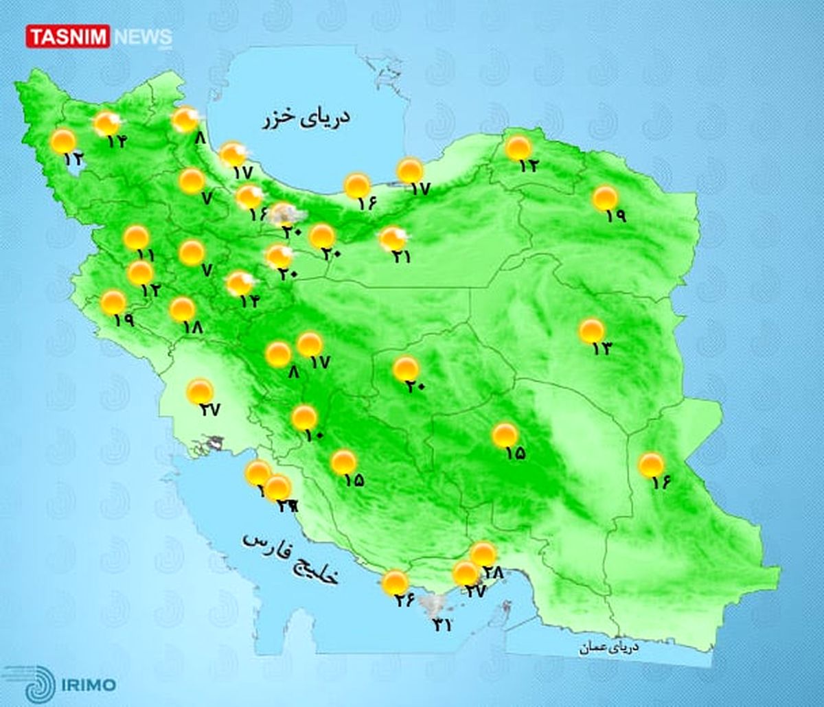 رگبار باران و وزش باد در برخی استان‌ها