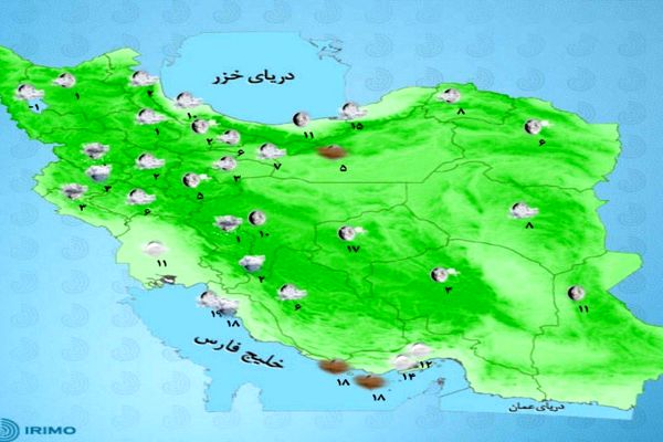 بارش سنگین برف و باران در 16 استان | هوا تا 10 درجه سردتر می شود؟ + نقشه