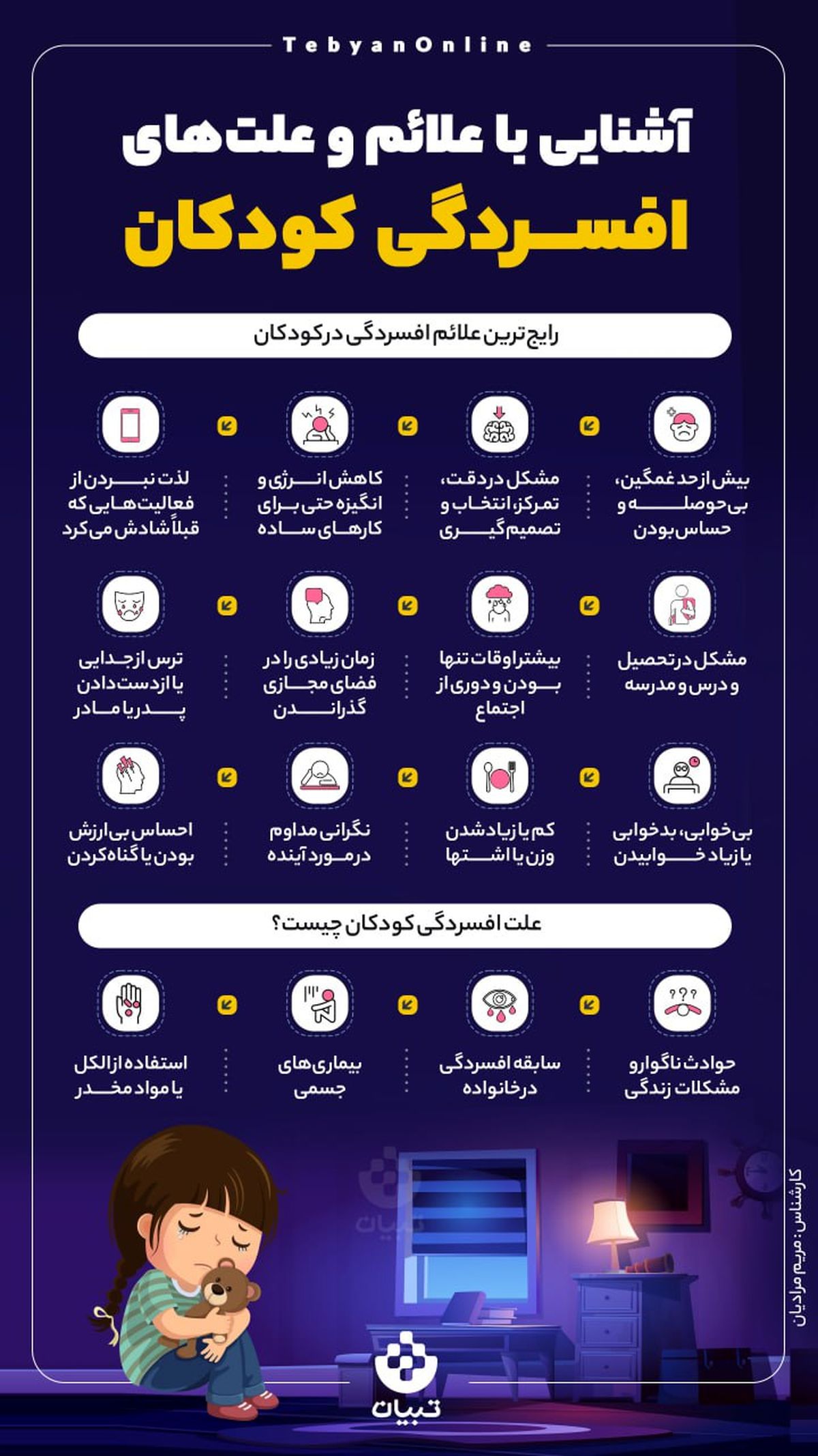 آشنایی با علائم و علت‌های افسردگی کودکان