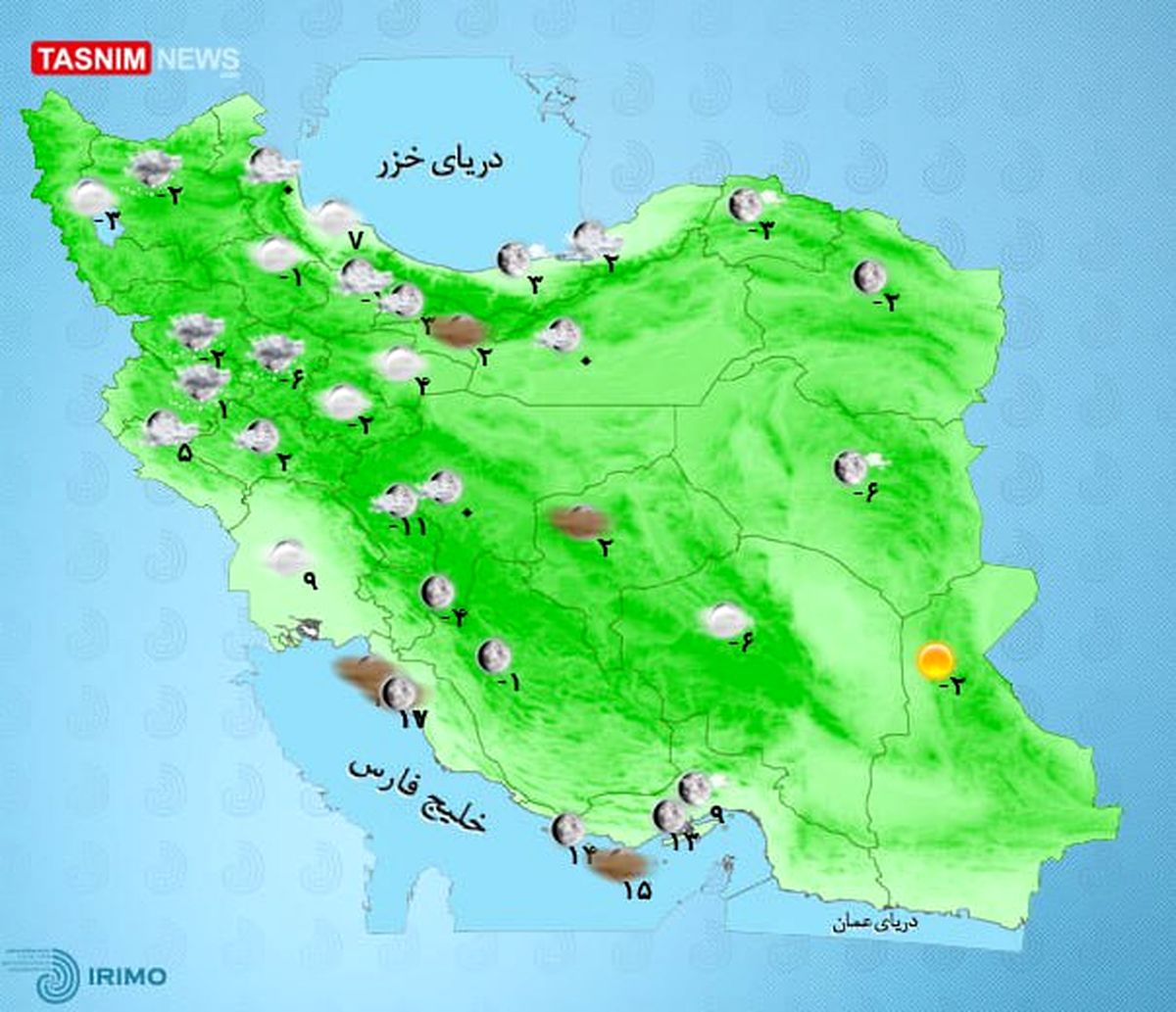 کاهش دمای هوا با ورود سامانه بارشی جدید