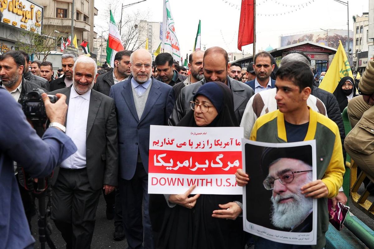 حضور قالیباف در راهپیمایی روز جهانی قدس - تهران +عکس