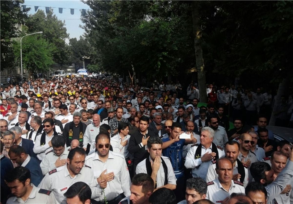 وداع با شکوه با شهید آتش‌نشان +تصاویر