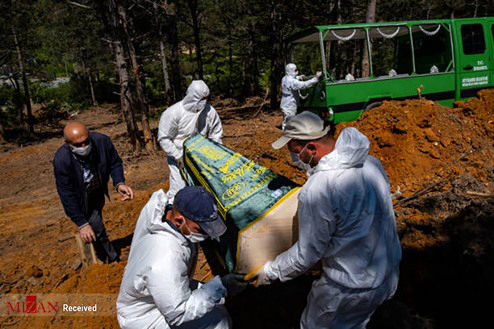 تصاویر: تدفین اجساد کرونایی در ترکیه