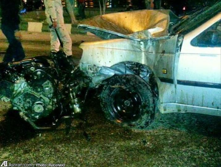 کنده شدن کامل موتور 405 به دلیل تصادف +عکس