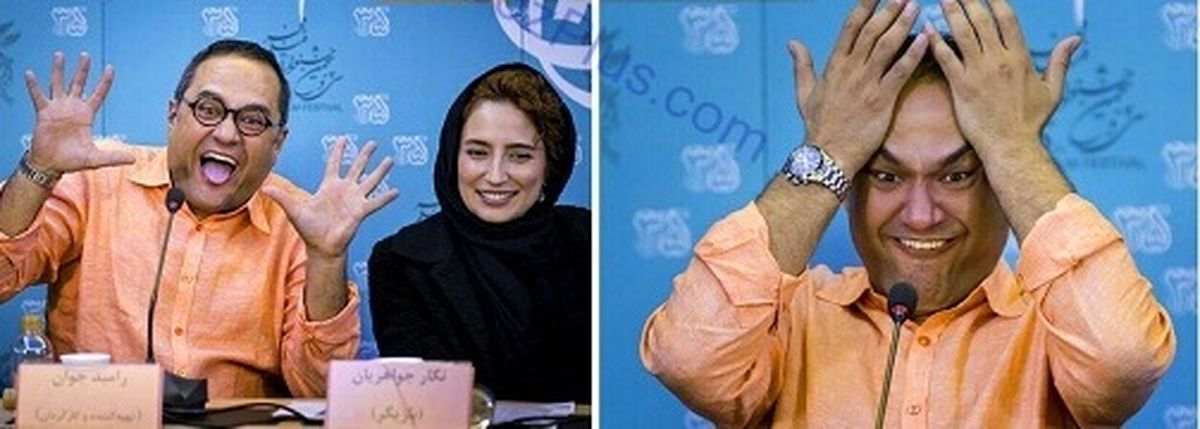رفتار بچه گانه رامبد جوان در کنار همسرش +عکس