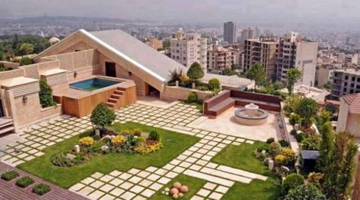 پشت بام یکی از برج های تهران/ عکس