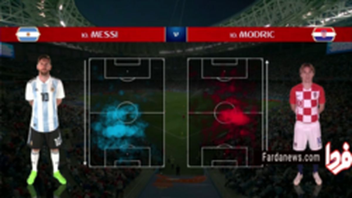 فیلم : آمار نیمه اول بازی آرژانتین - کرواسی