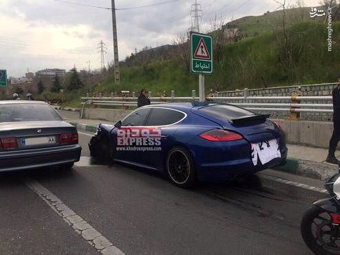 عکس: تصادف پورشه پانامرا میلیاردی در تهران!