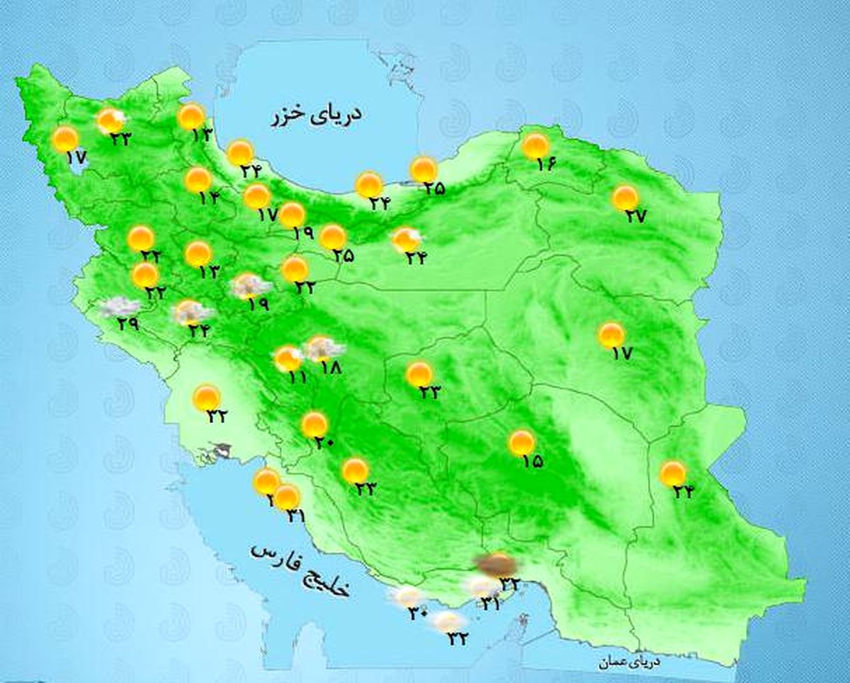 عکس: وضعیت جوی استان‌ها دریک نگاه