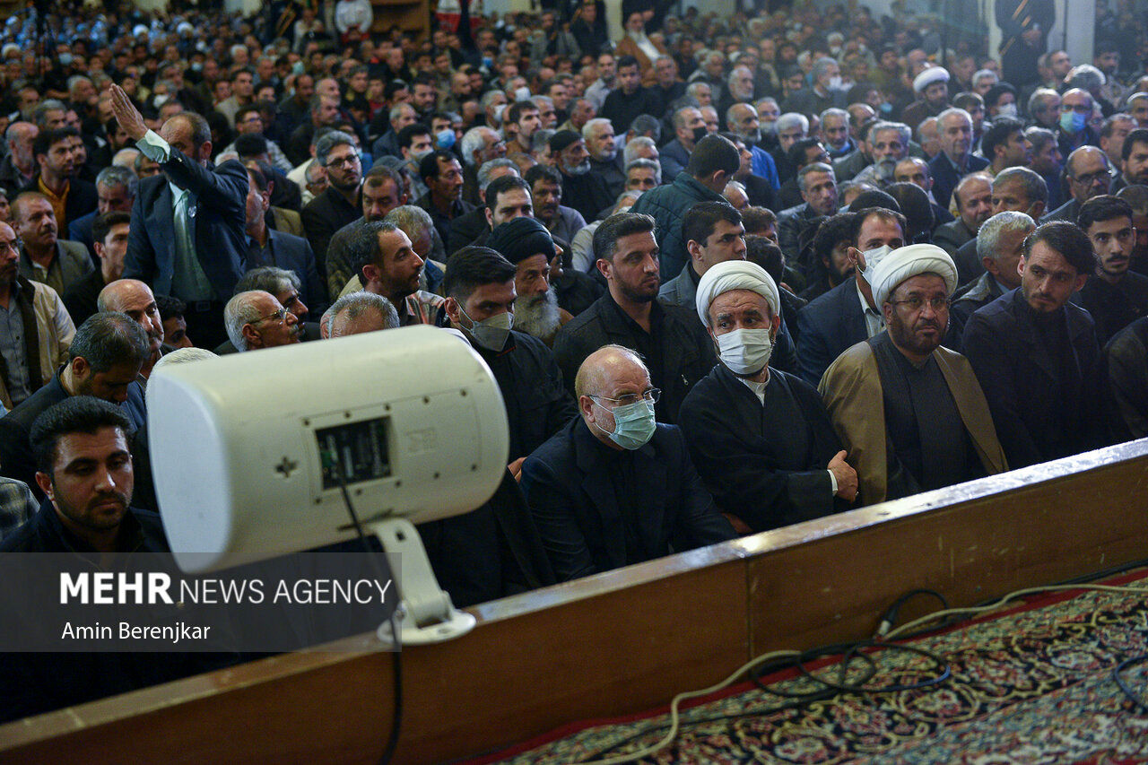 تصاویر: مراسم چهلمین روز شهدای شاهچراغ(ع) با حضور رئیس مجلس