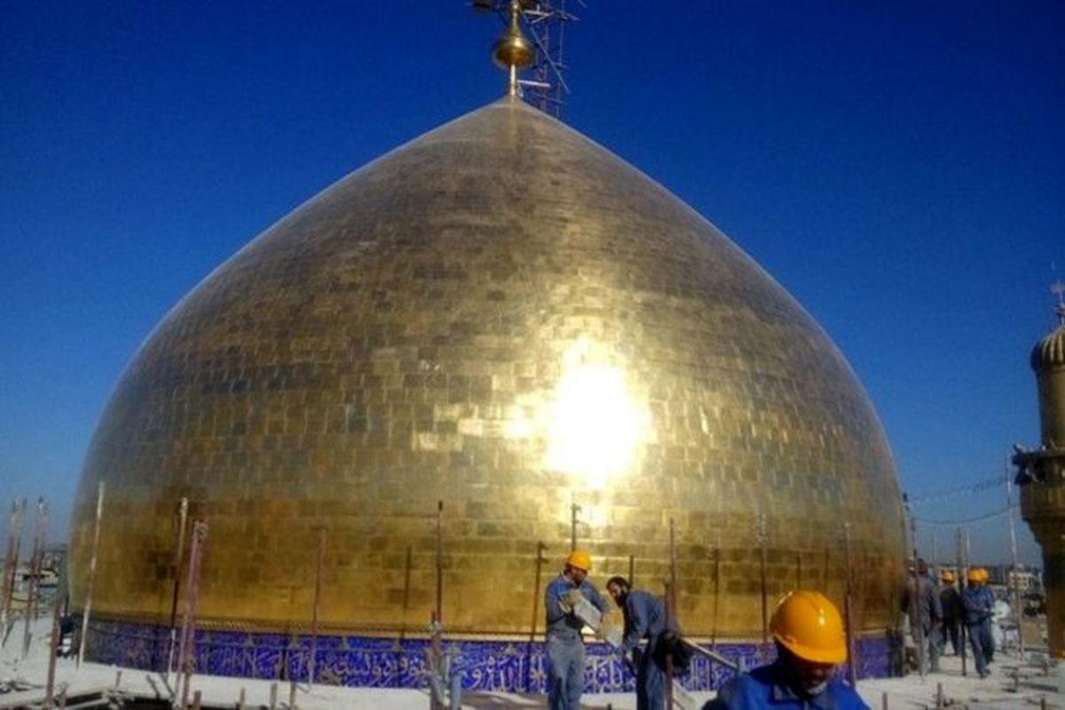 بازسازی تاج خورشیدی گنبد علوی از روی عکس قدیمی