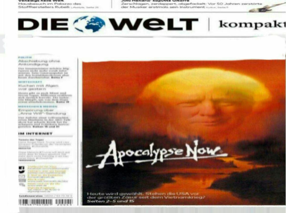 عکس: طرح جنجالی نشريه آلمانى در روز انتخابات آمريكا