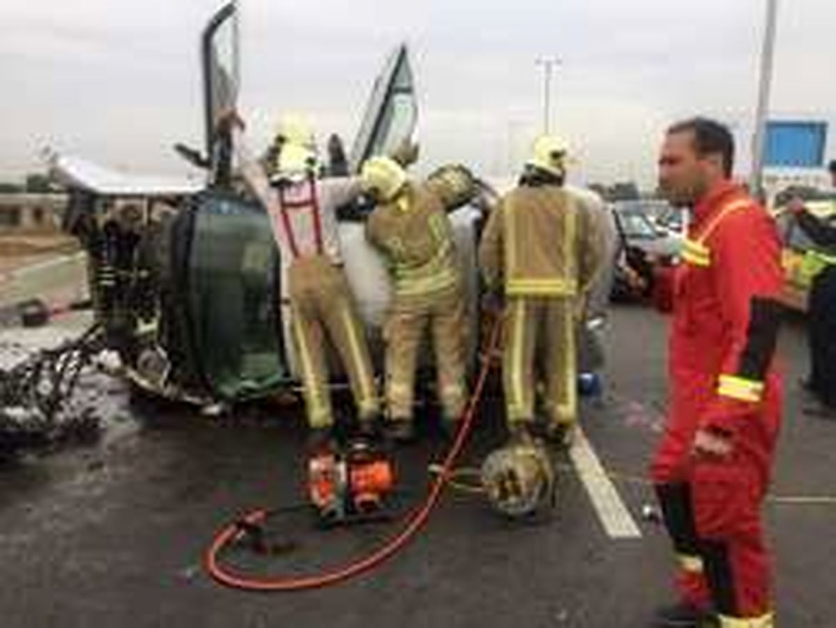 حضور اتفاقی وزیر کار درصحنه یک تصادف +تصاویر