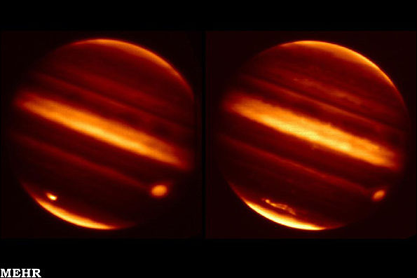 تصویر: سیاره مشتری در طیف مادون قرمز