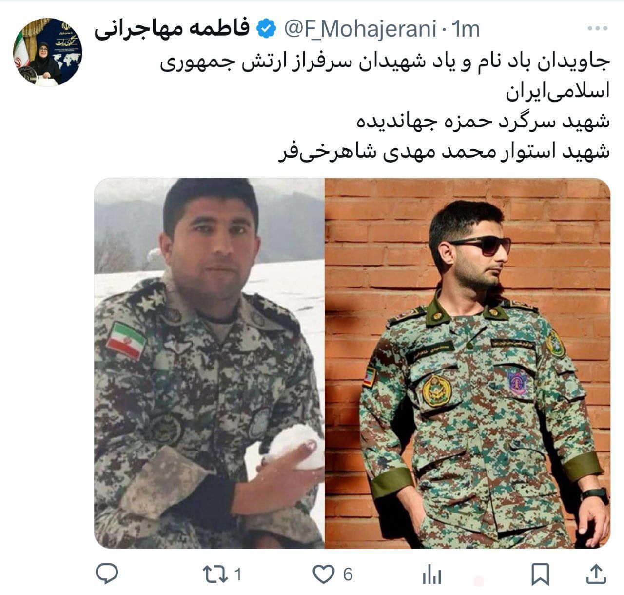 واکنش سخنگوی دولت به شهادت کارکنان ارتش در دفاع از حریم میهن
