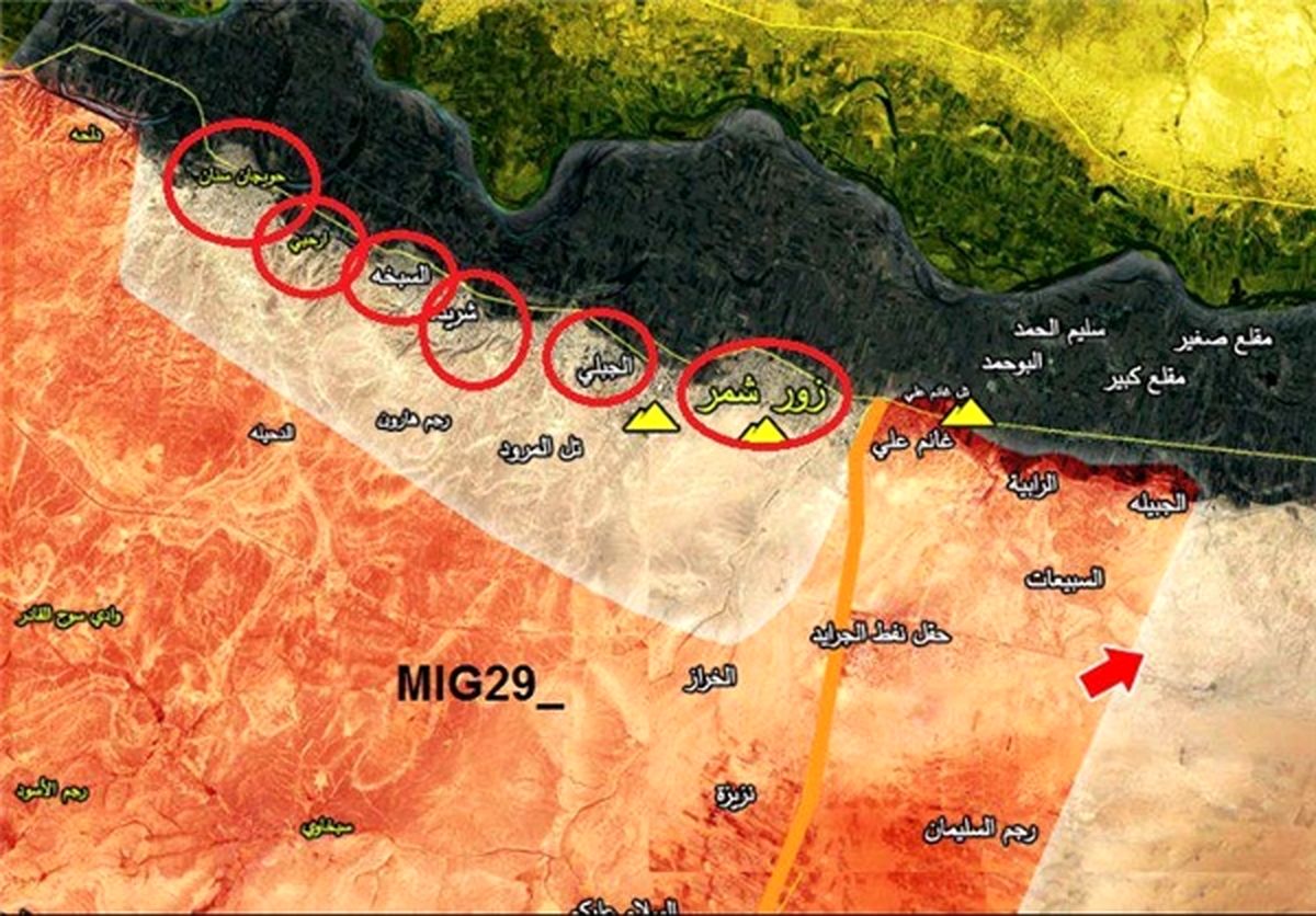 پیشروی ۳۰ کیلومتری ارتش سوریه در جنوب رود فرات