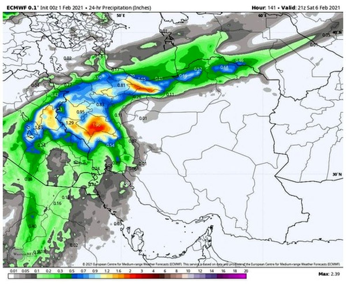 شنبه شدت بارندگیها در ایران!