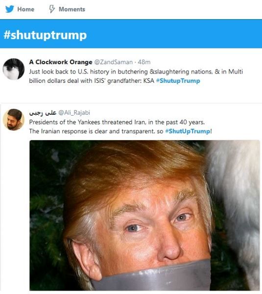 کاربران ایرانی در فضای مجازی: خفهشو ترامپ! +عکس