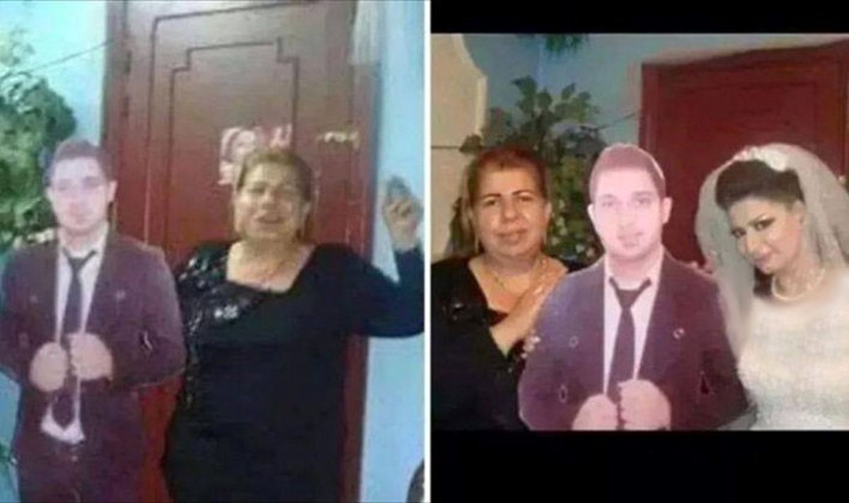 مجسمه برادر در جشن‎عروسی!/عکس