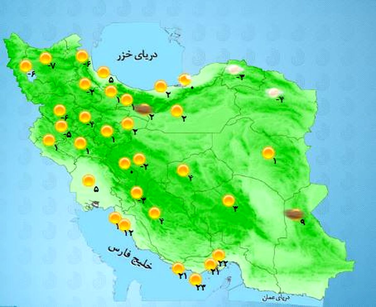 بارش های پراکنده در غرب کشور + جدول