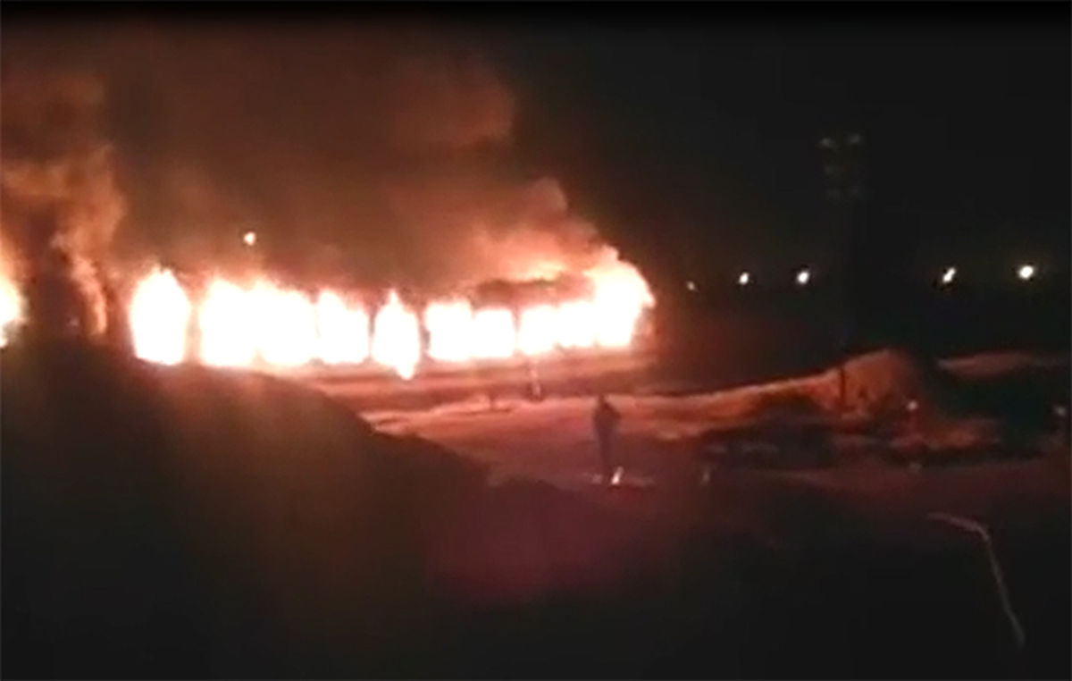 آتش سوزی بزرگ قطار مسافربری تهران - اهواز +تصاویر