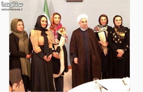 عکس یادگاری بازیگران زن با رییس جمهور