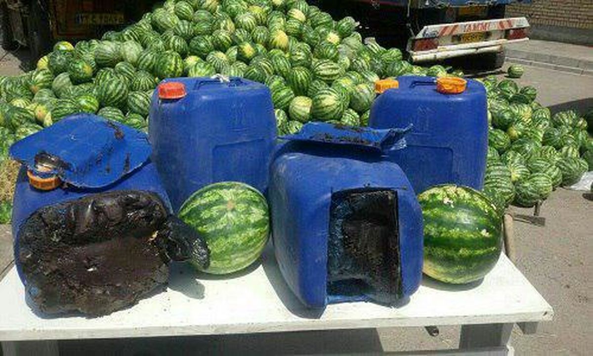 عکس: جاسازی تریاک در کامیون هندوانه!