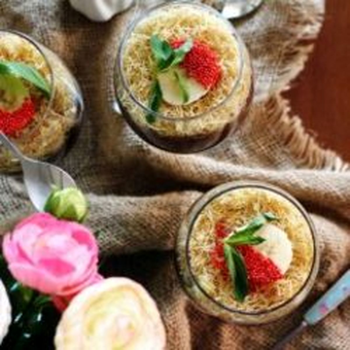 آموزش تهیه دسر کادایف و مهلبیه شکلاتی