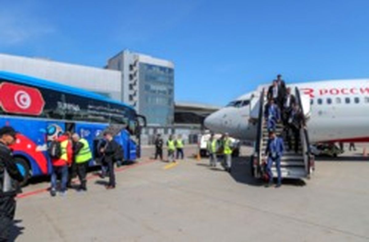 کاروان تیم تونس به روسیه رسید+عکس