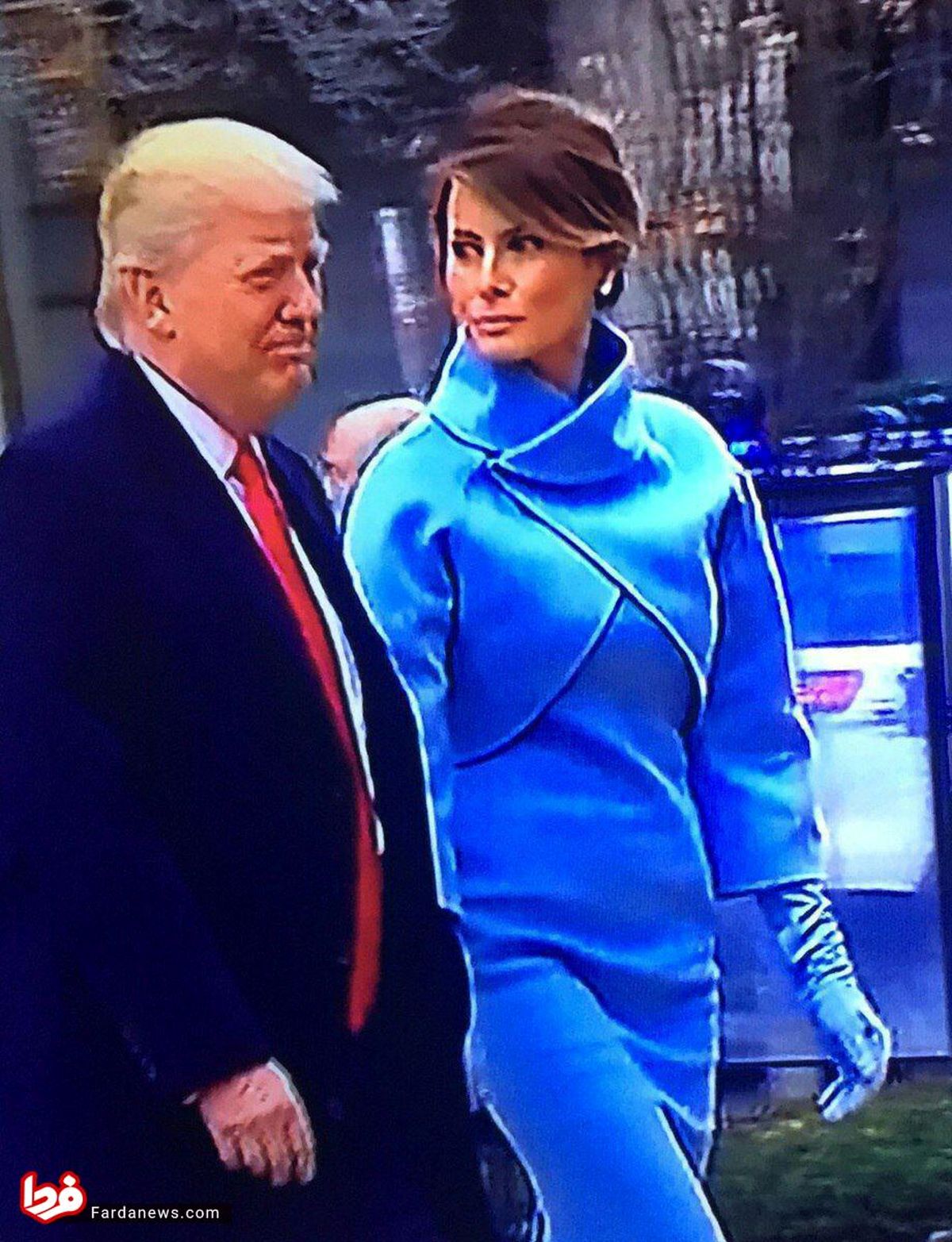 عکس: ترامپ و همسرش در مسیر محل تحلیف