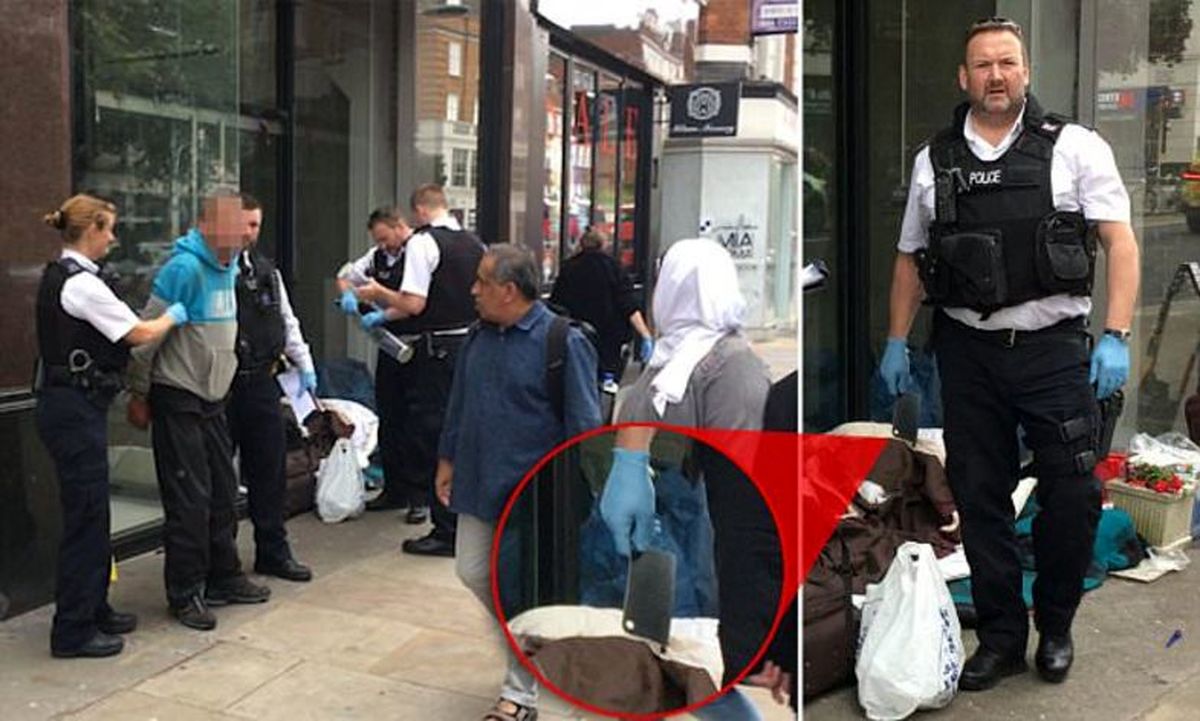 وحشت آفرینی مرد ساطور به دست در لندن +تصاویر