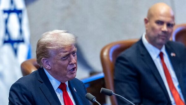 درگیری در حین سخنرانی ترامپ در کنست اسرائیل +فیلم