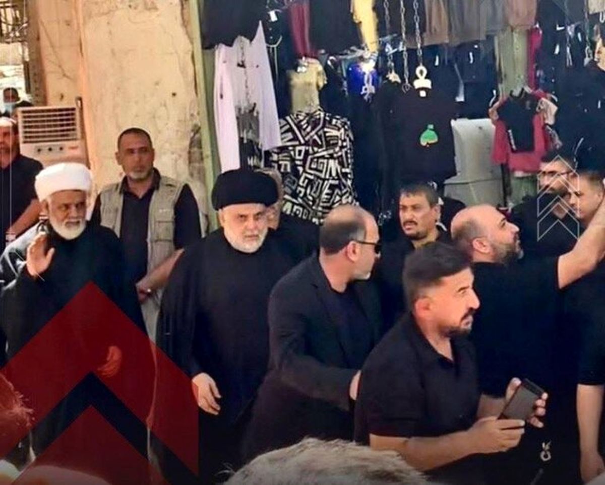 مقتدی صدر به دیدار آیت‌الله سیستانی رفت +فیلم