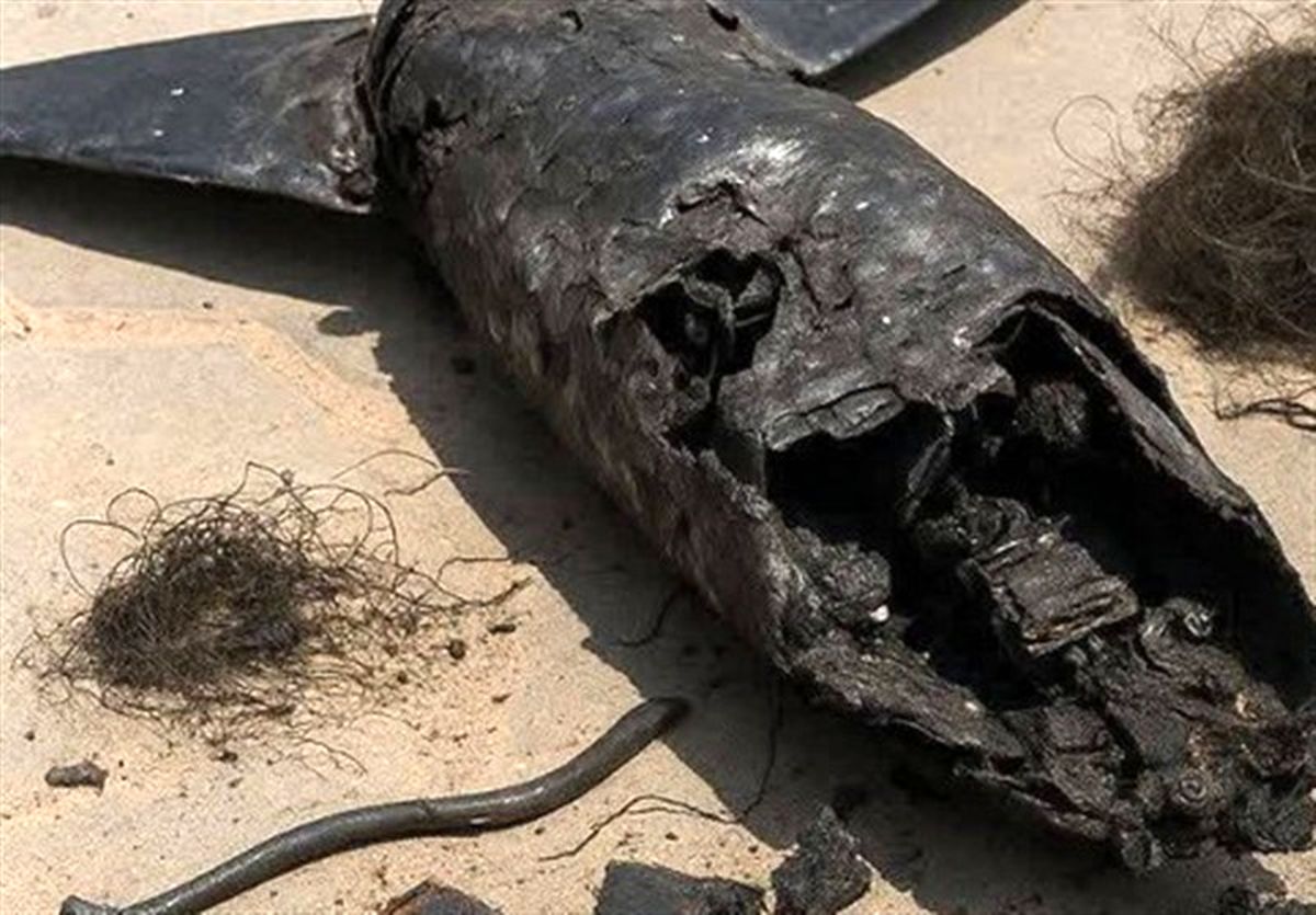 تصویری از انهدام پهپاد اسرائیلی در همدان