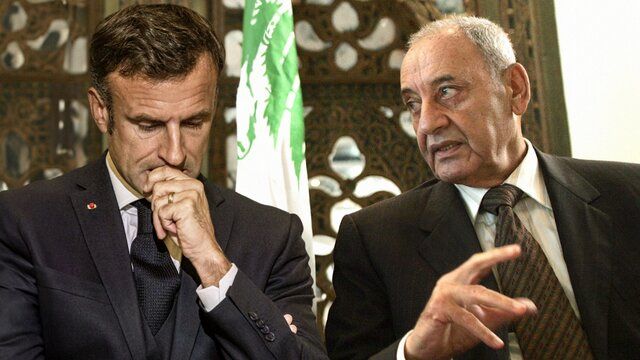 رایزنی تلفنی رئیس جمهور فرانسه با نبیه بری 