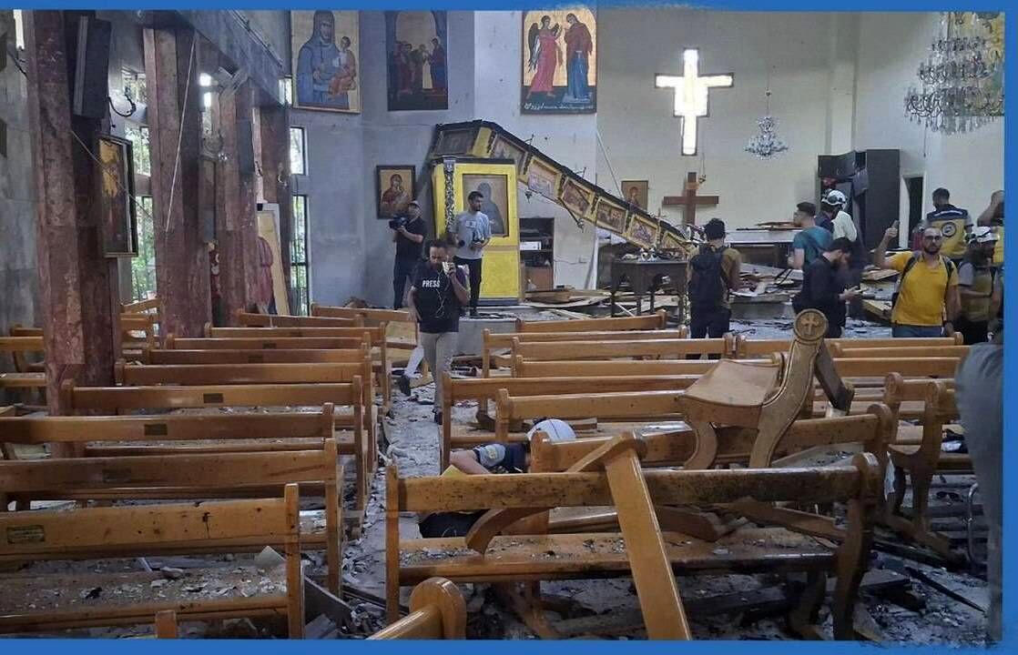 انفجار تروریستی در کلیسای مار الیاس دمشق 