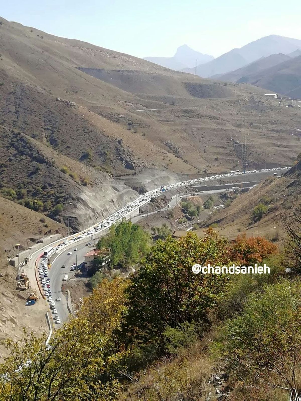 تصویری از ترافیک سنگین امروز در محور کندوان