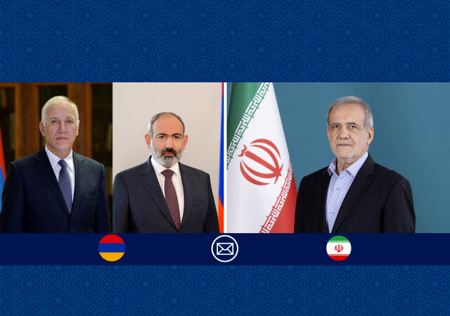 پیام پزشکیان به رئیس جمهور و نخست وزیر ارمنستان