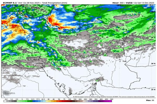 بارش‌های جدید برف و باران از دوشنبه | آلودگی شدید پایتخت تا سه‌شنبه