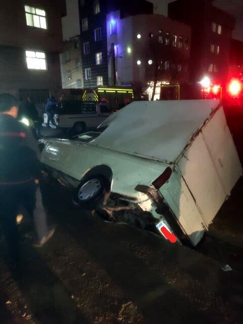 فرونشست وحشتناک زمین در شهرک ولیعصر +عکس