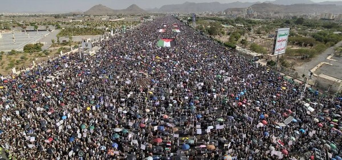 راهپیمایی یمنیها در حمایت از مردم غزه