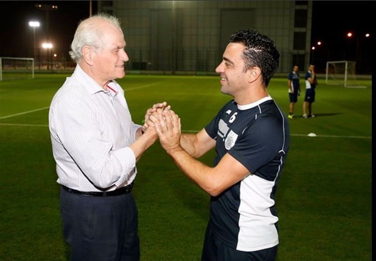 عکس: رئیس پیشین رئال در تمرین یاران ژاوی