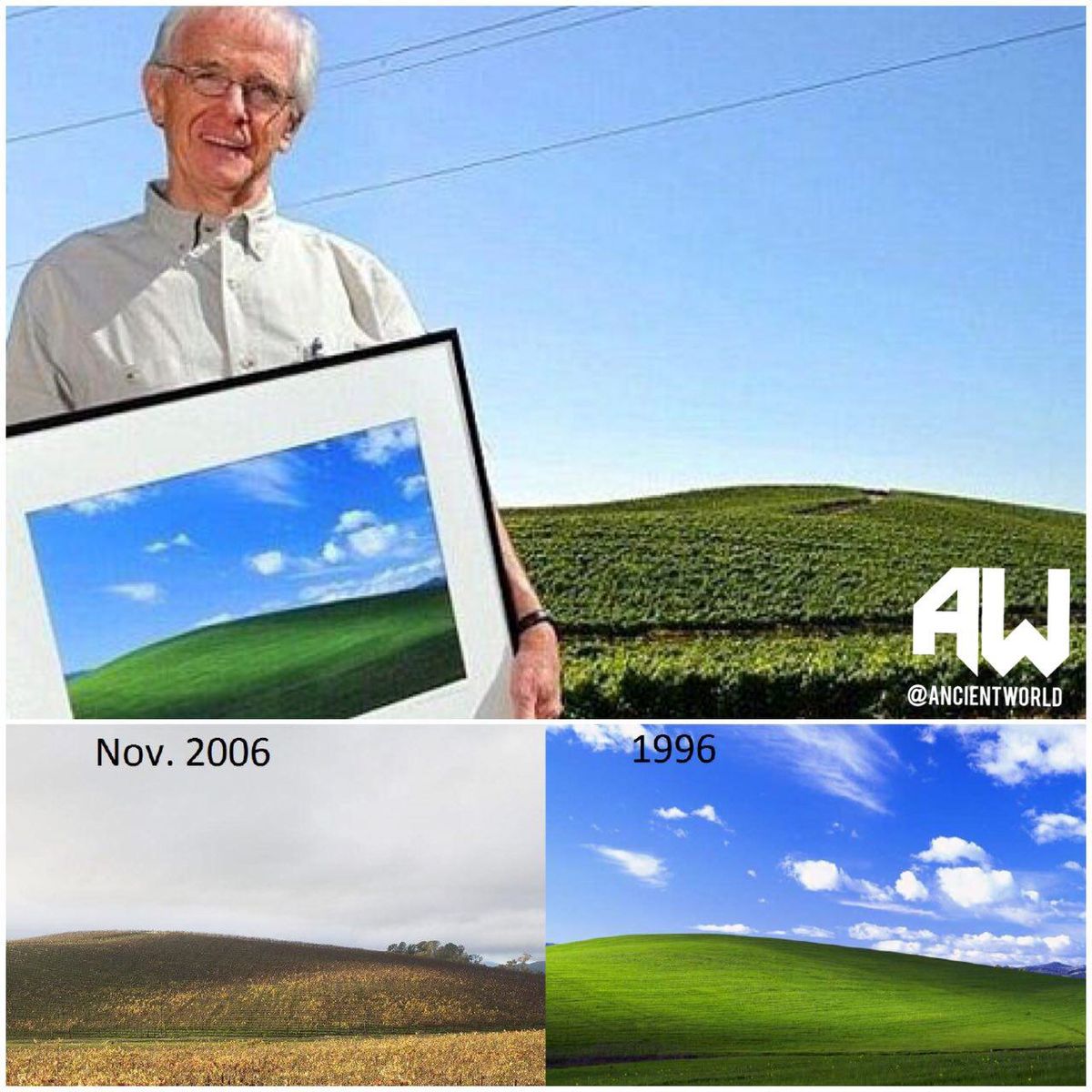 عکس: ماجرای تصویری که پس زمینه ویندوز xp شد!