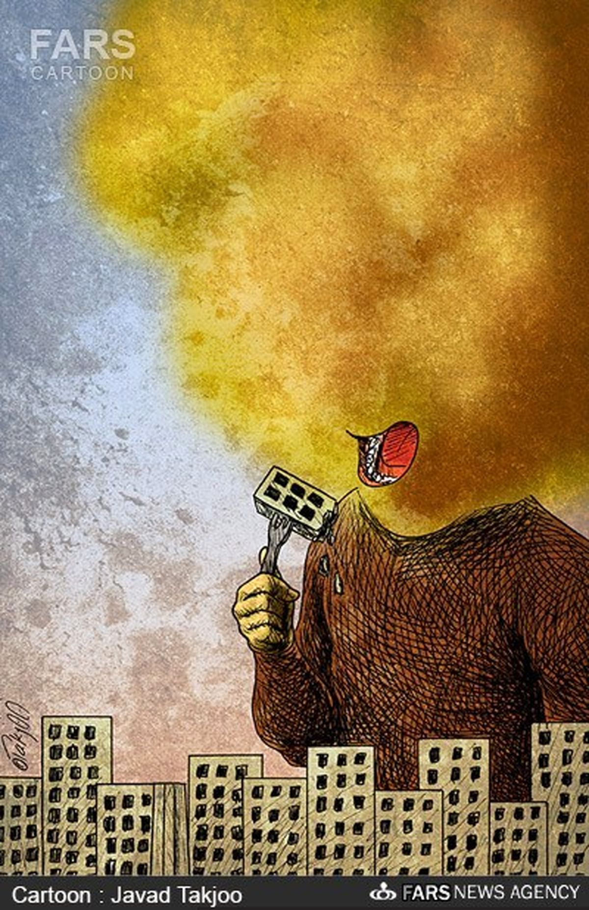 هجوم گرد و خاک به شهرها!/کاریکاتور